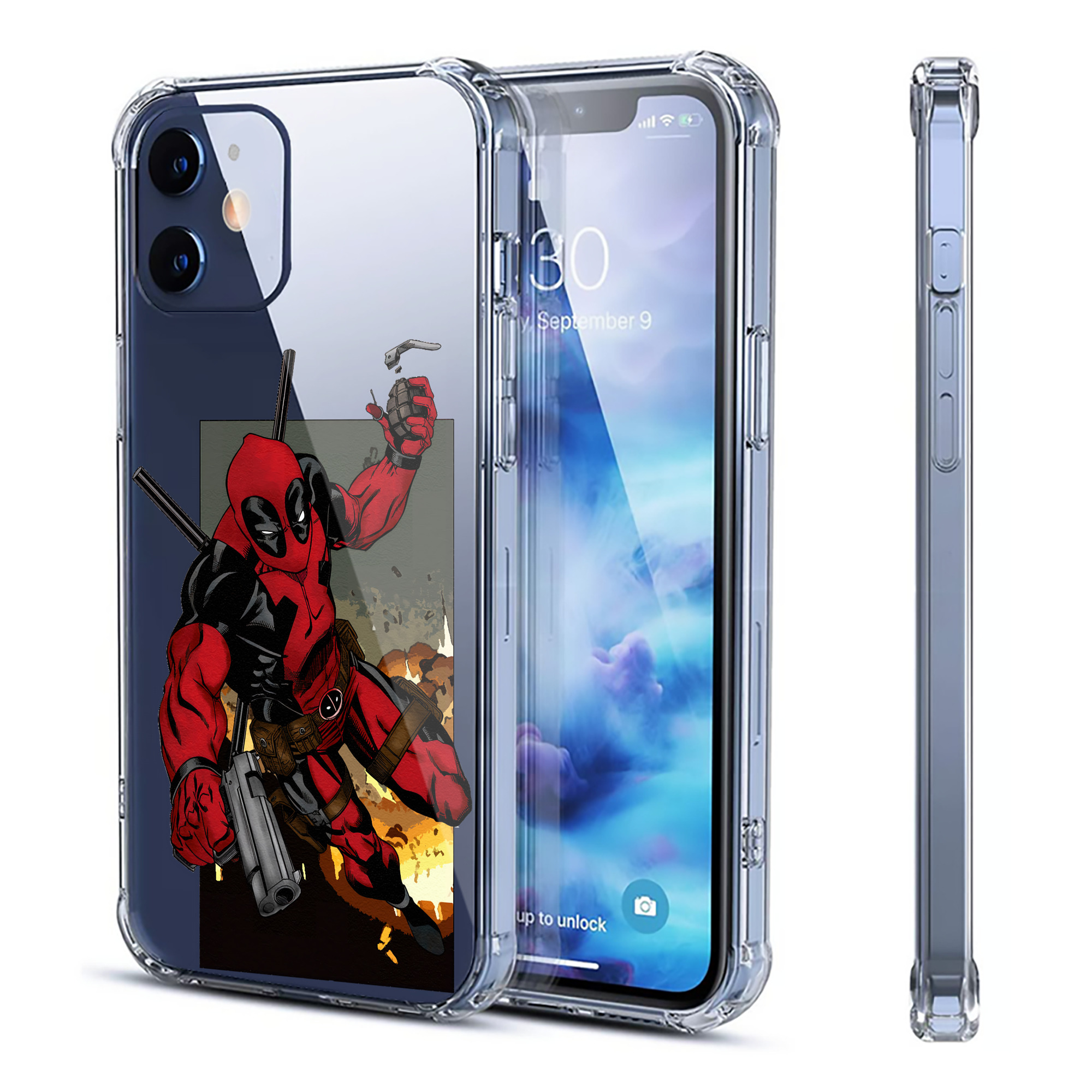 （画像用） Deadpool デッドプール 【iPhone 12シリーズ対応】透明スマホケース（クリアソフトケース）